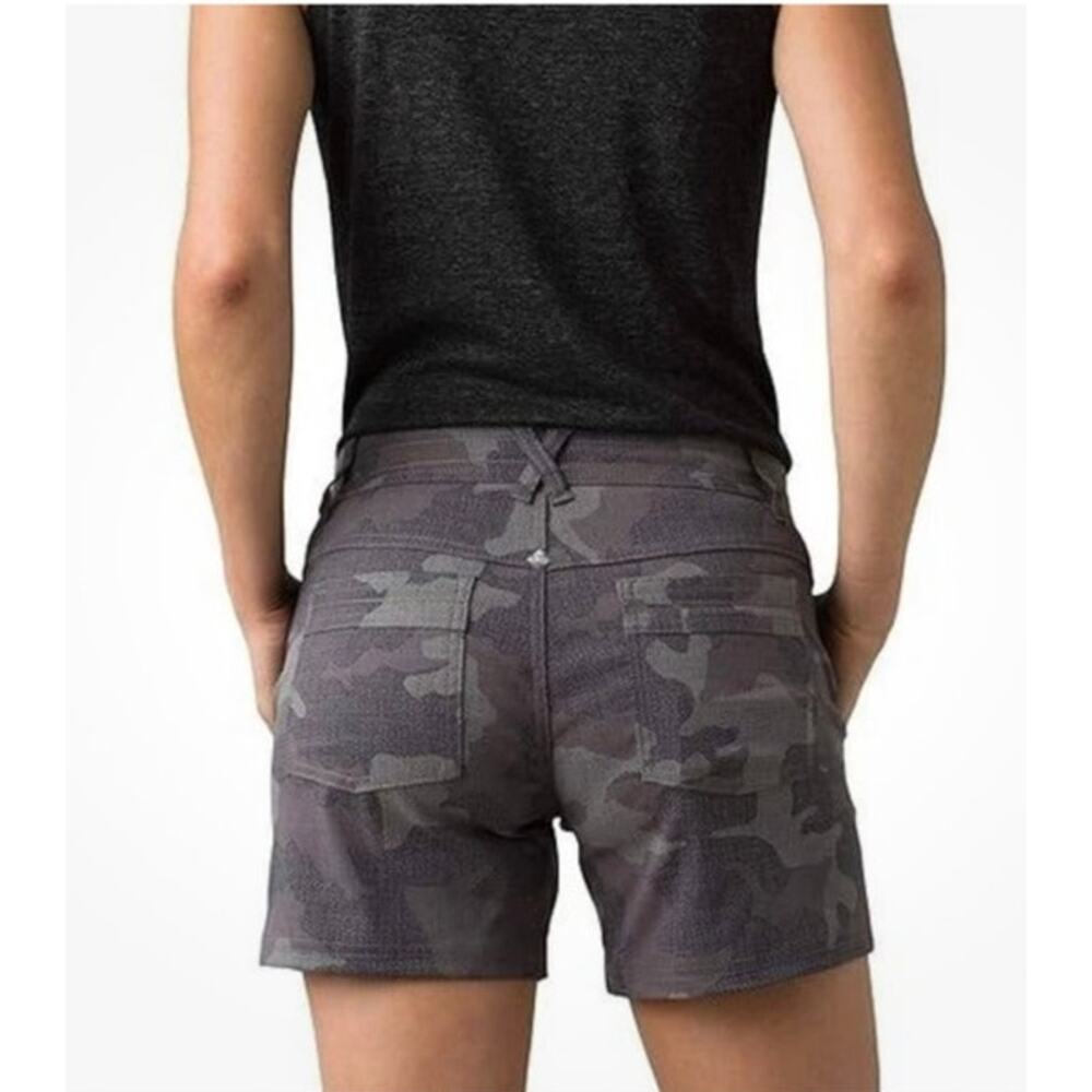 Newt Prana Olivia Womens Size 2 Gray Camo ReZion Stretch Shorts - Picture 4 of 14